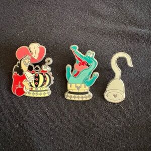 Disney Trading Pins - Captain Hook, The Crocodile and Captain Hook’s Hook